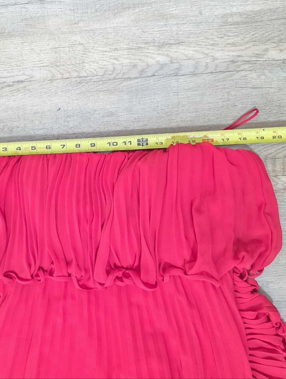 BADGLEY MISCHKA PLEATED RUFFLE GOWN SIZE 14 MSRP $890 - Picture 13 of 13
